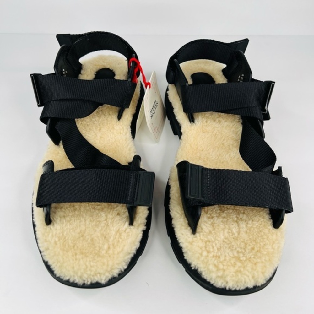 Alexander McQueen Men's Tread Strappy Shearling Platform Sandals EU 44 - US 11
